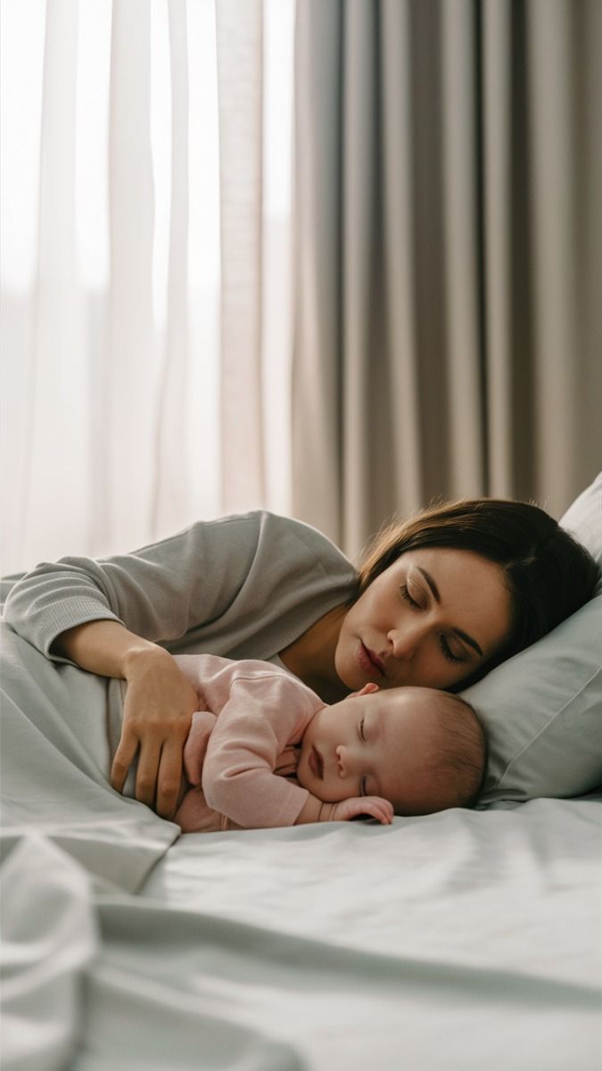 A newborn asleep in a quiet care-centre room